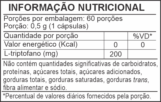 Informação Nutricional - TRIPTOFANO